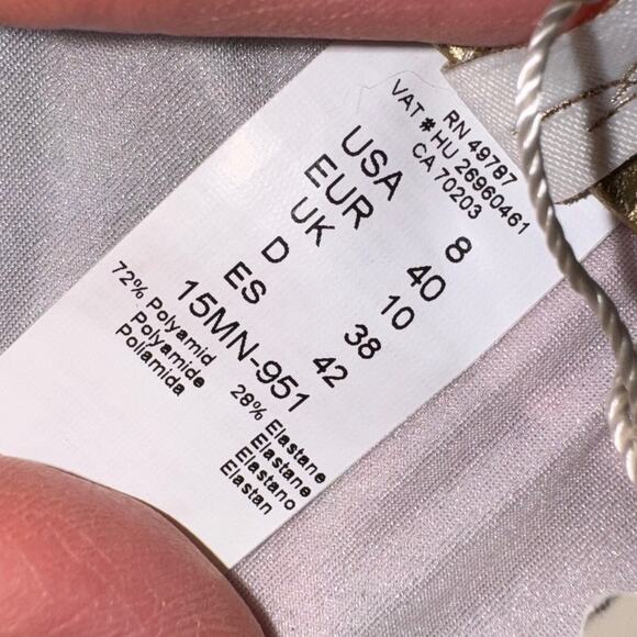 Gottex Floral Bikini Bottoms Sz 8 – Royal Blue Gold Trim Tropic Print Swimwear - Picture 3 of 4